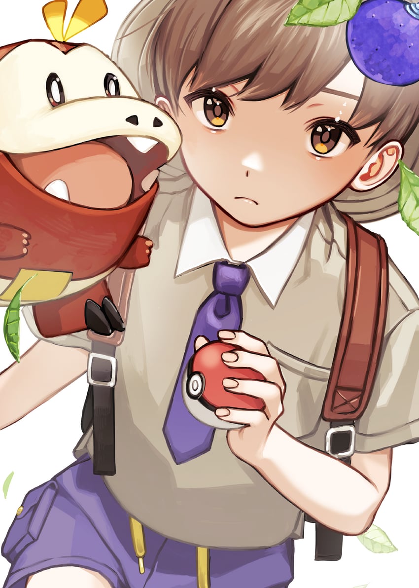 florian and fuecoco (pokemon and 1 more) drawn by hiiragi_hizasi