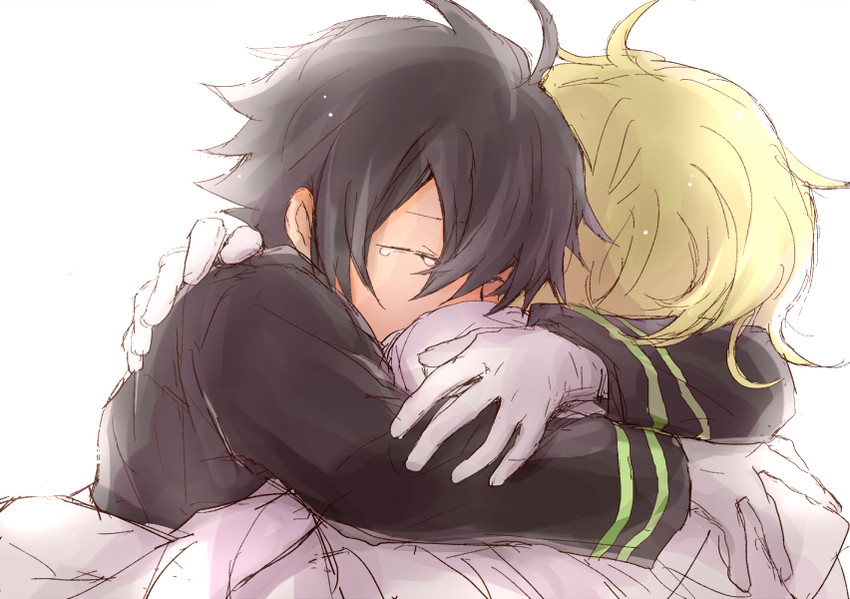hyakuya yuuichirou and hyakuya mikaela (owari no seraph) drawn by minato_(marumira)