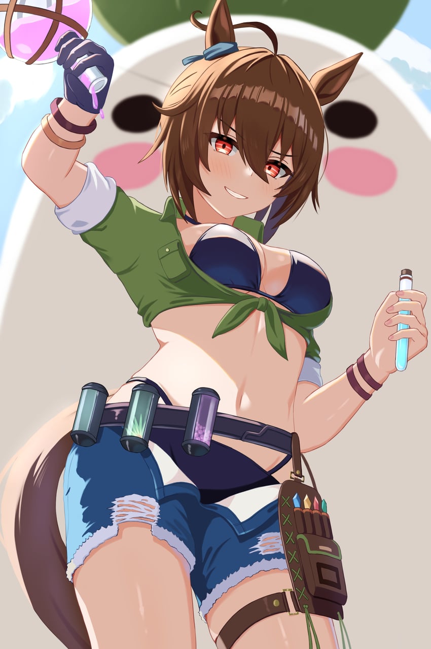 agnes tachyon and kii-kun (umamusume) drawn by fuji_noriho