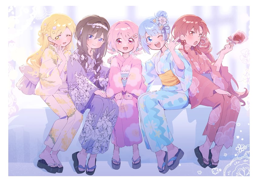 akemi homura, kaname madoka, miki sayaka, sakura kyoko, and tomoe mami (mahou shoujo madoka magica) drawn by serizawa_serizane