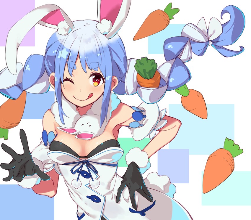 usada pekora and don-chan (hololive) drawn by ushiki_yoshitaka