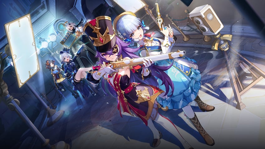 furina, paimon, kamisato ayaka, chiori, and chevreuse (genshin impact)