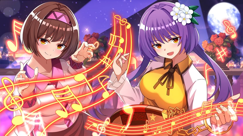 tsukumo benben and tsukumo yatsuhashi (touhou) drawn by qi_meng_yi