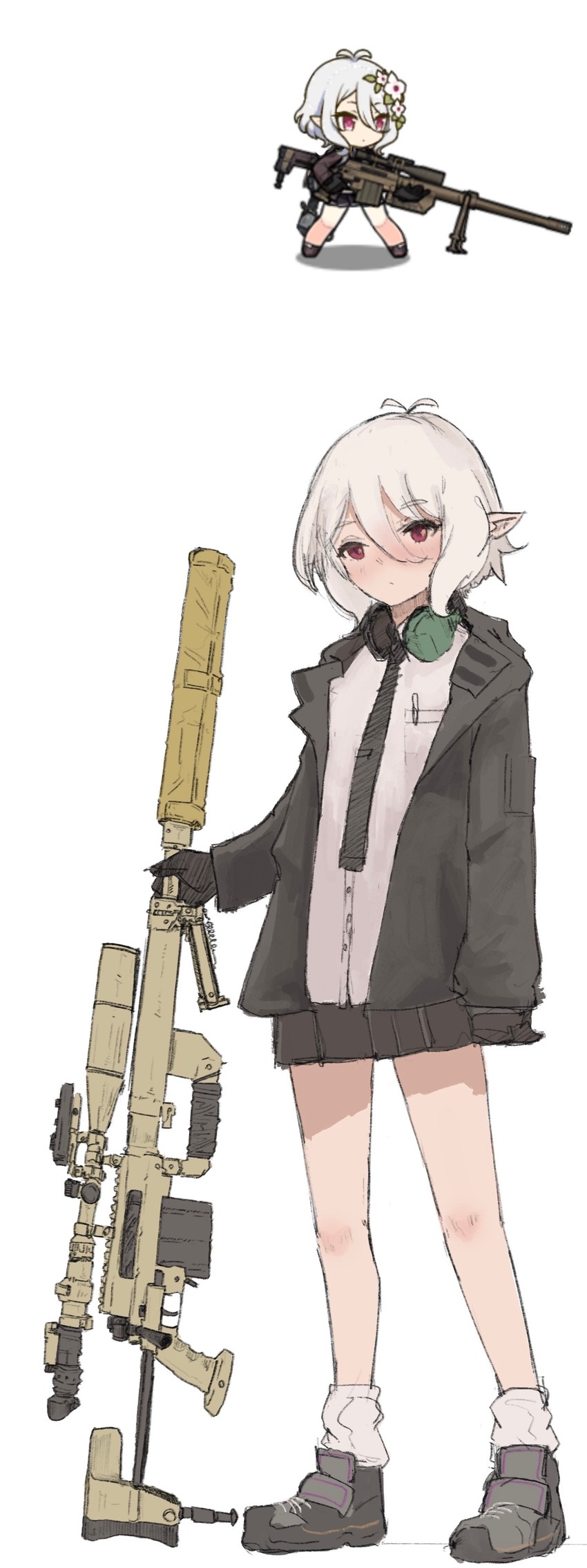 kokkoro and m200 (girls' frontline and 1 more) drawn by freshprincejune