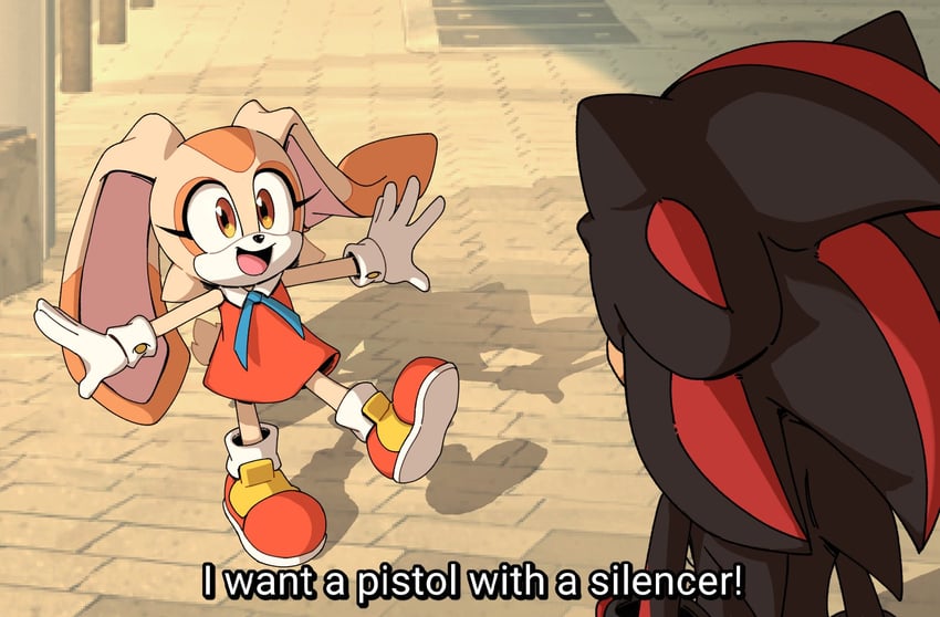 shadow the hedgehog and cream the rabbit (spy x family and 1 more) drawn by kiioki11