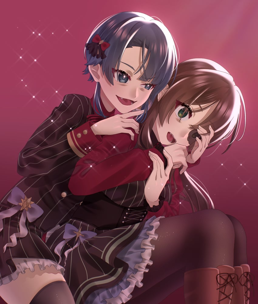 aizawa kazuha and serizawa chikaru (assault lily) drawn by kafka_(bananice_0619)