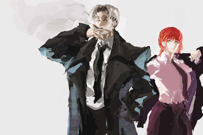 makima and kishibe (chainsaw man) drawn by moe_(user_rnwk4853)