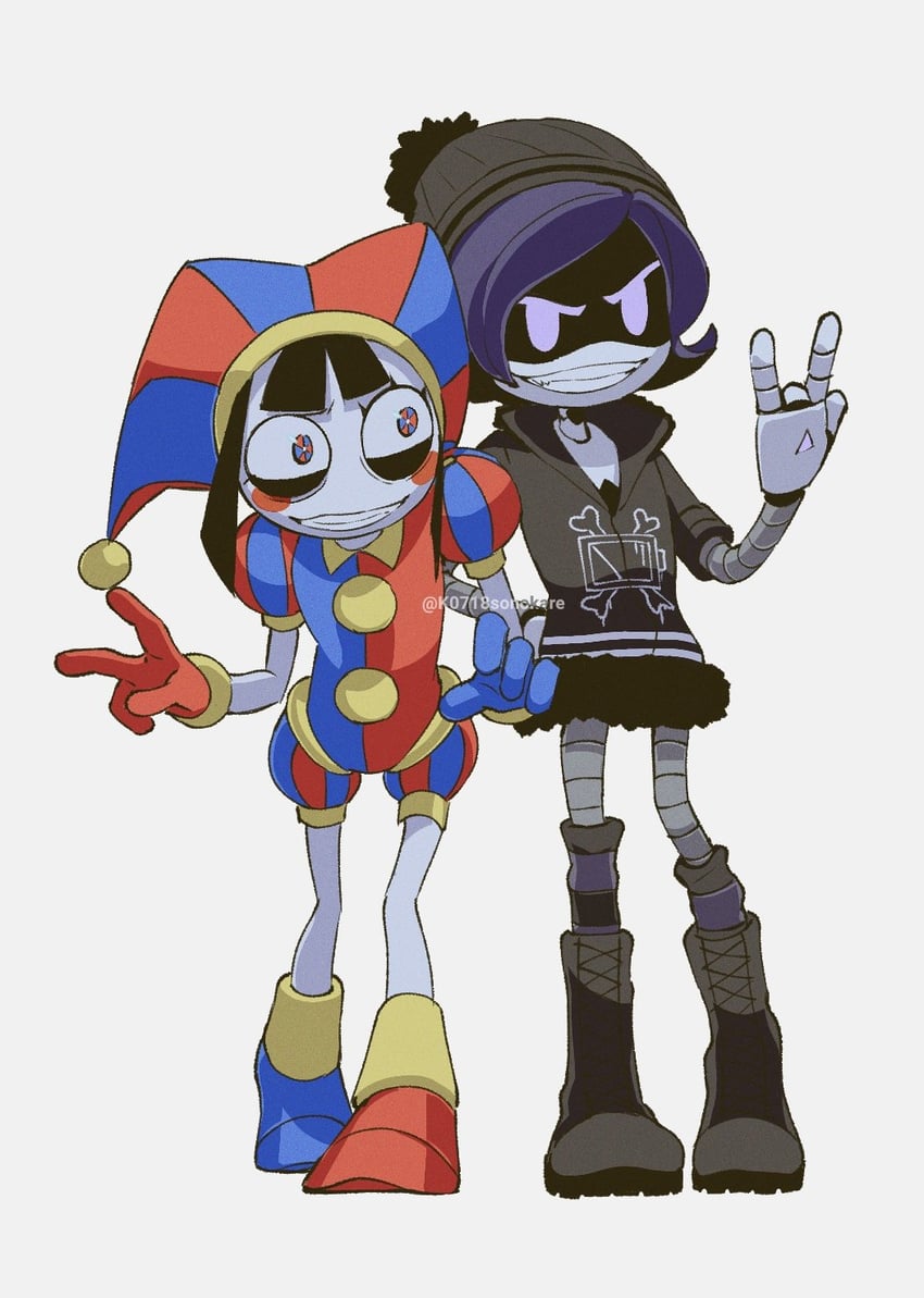 pomni and uzi (the amazing digital circus and 1 more) drawn by sonokare