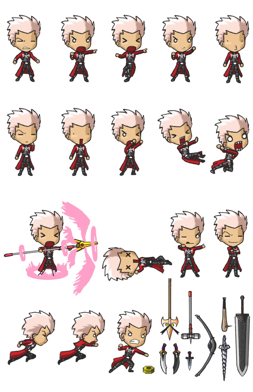 archer, raising heart, and graf eisen (fate and 7 more) drawn by velox