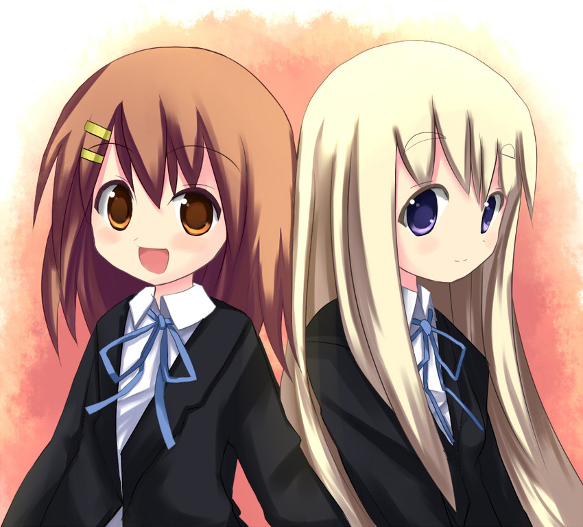 hirasawa yui and kotobuki tsumugi (k-on!) drawn by tsunono