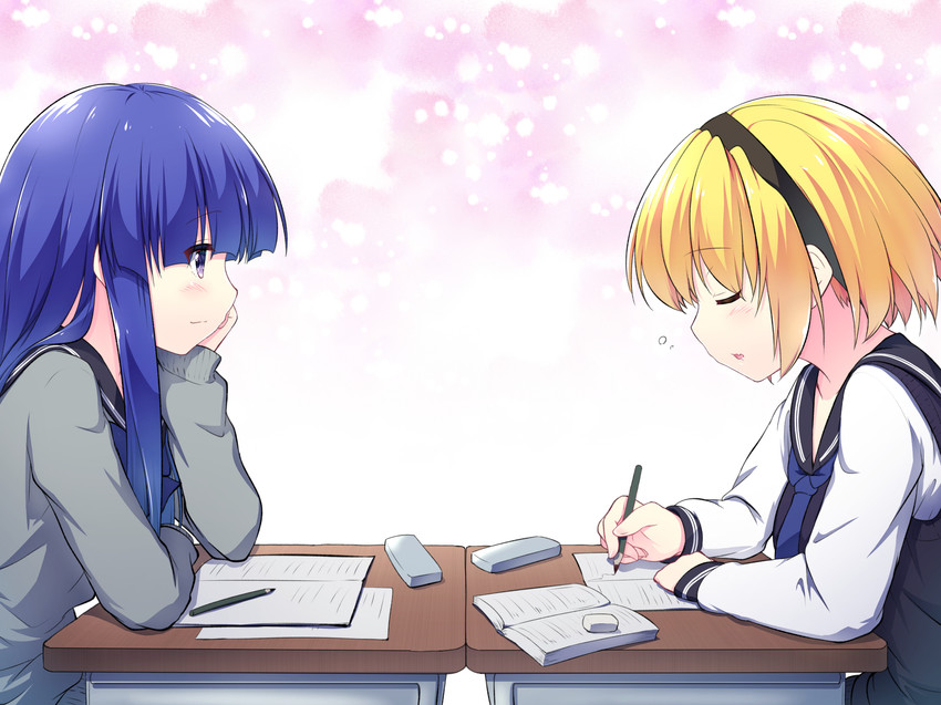 furude rika and houjou satoko (higurashi no naku koro ni and 1 more) drawn by hazumi_otoya