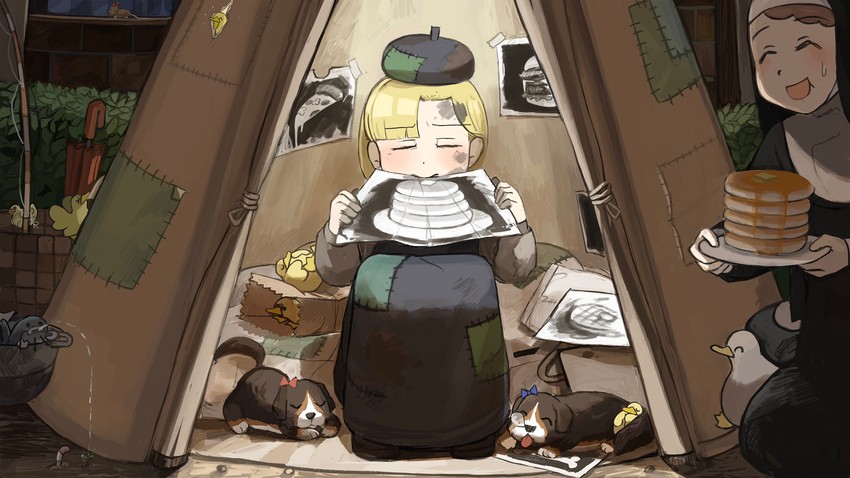 spicy nun's mother and pancake nun (little nuns) drawn by diva_(hyxpk)