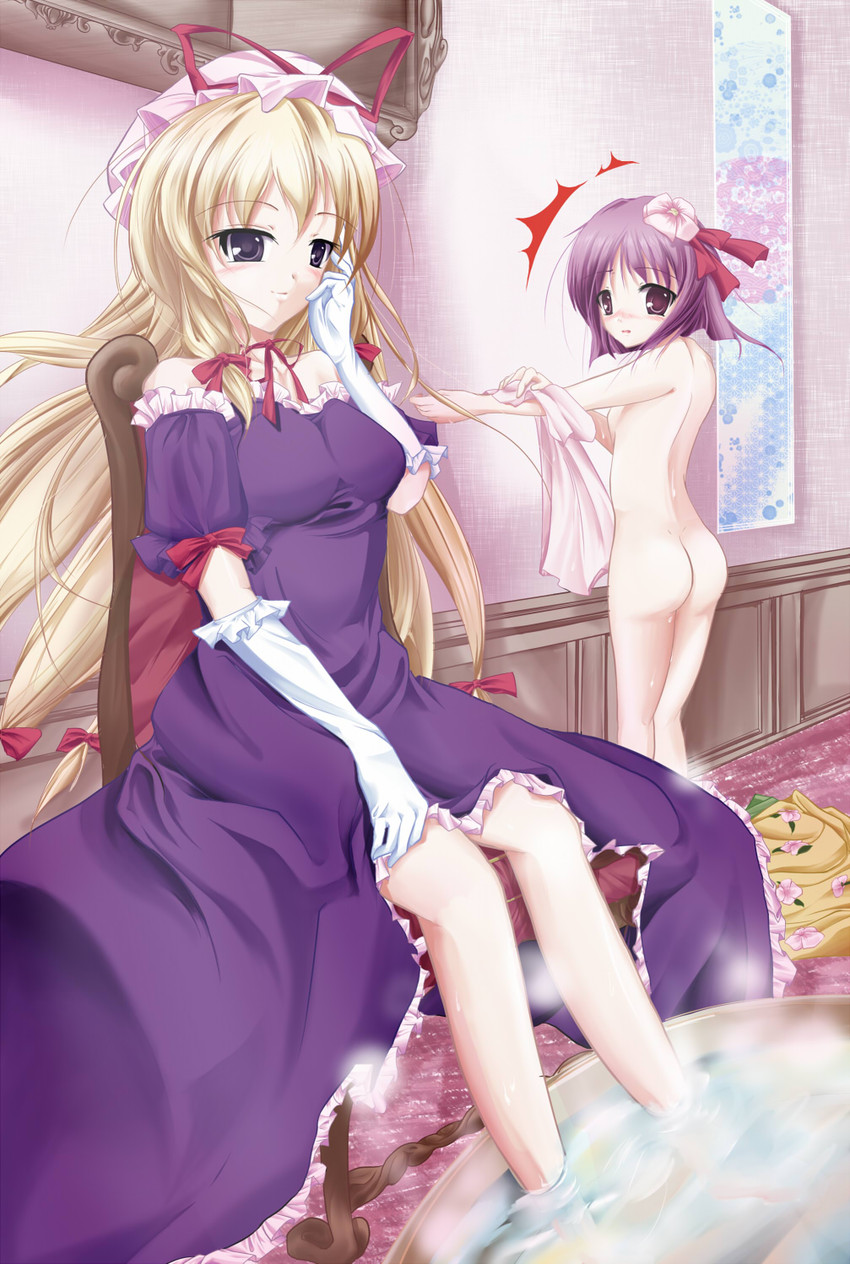 yakumo yukari and hieda no akyuu (touhou) drawn by pelmtron
