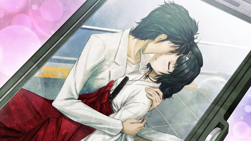 okabe rintarou and urushibara ruka (steins;gate and 1 more) drawn by huke