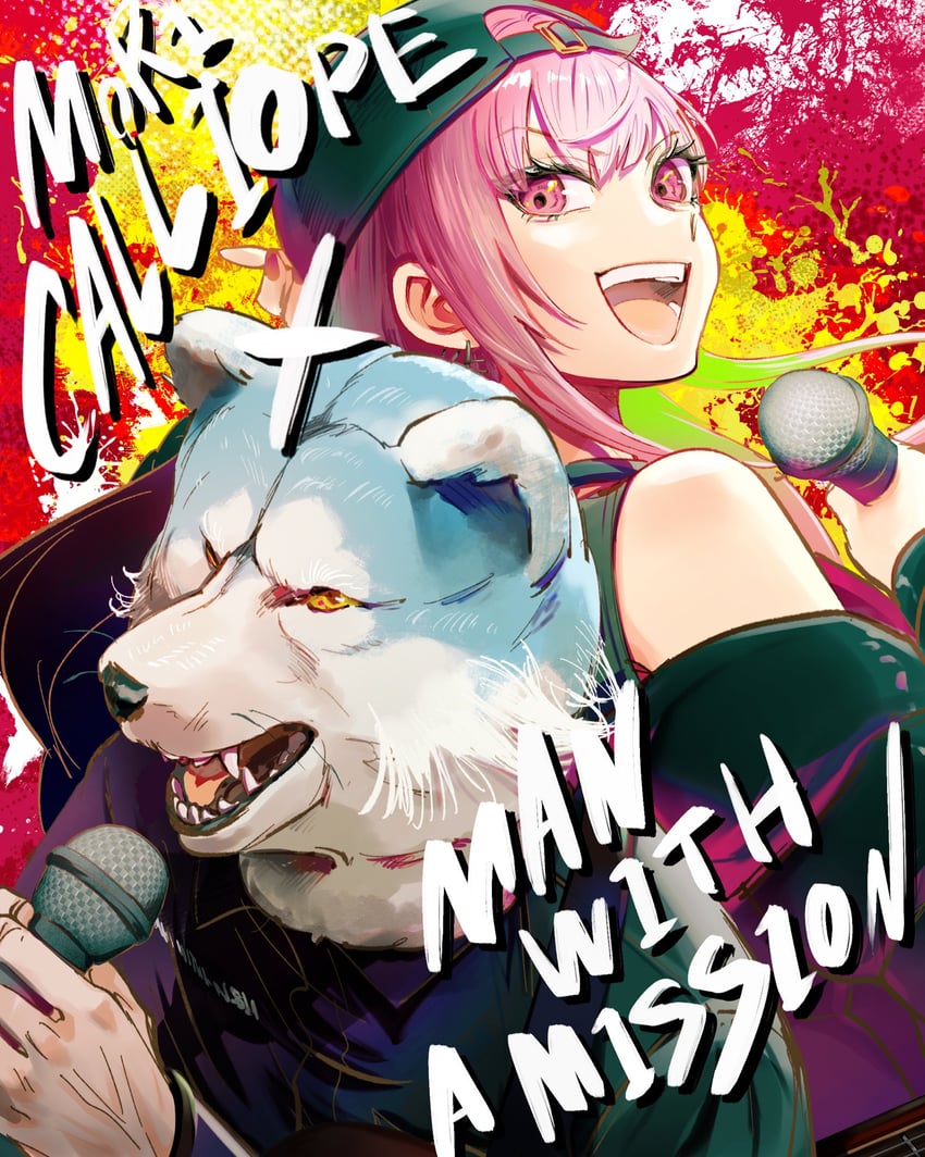 mori calliope and jean-ken johnny (hololive and 2 more) drawn by iris_(tb33064667)