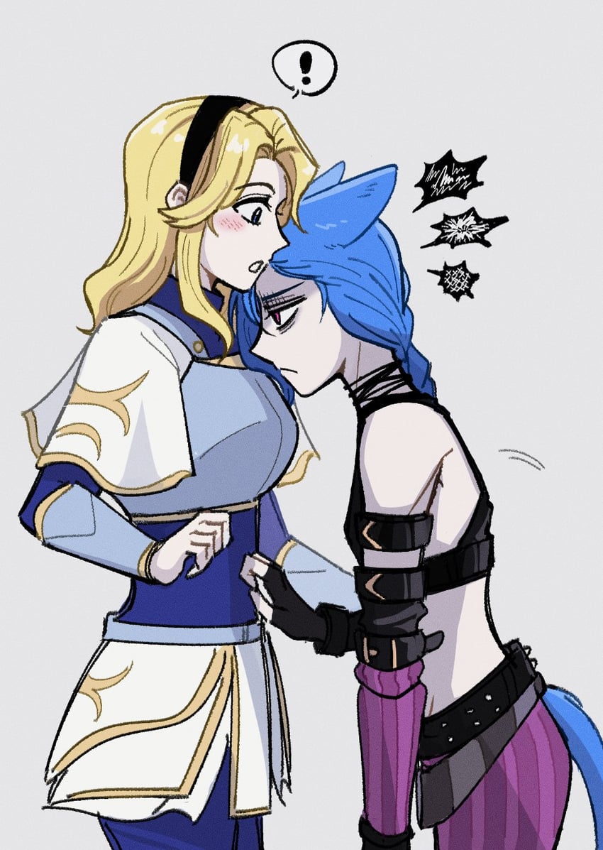 jinx, lux, and arcane jinx (league of legends and 1 more) drawn by gom_mxm