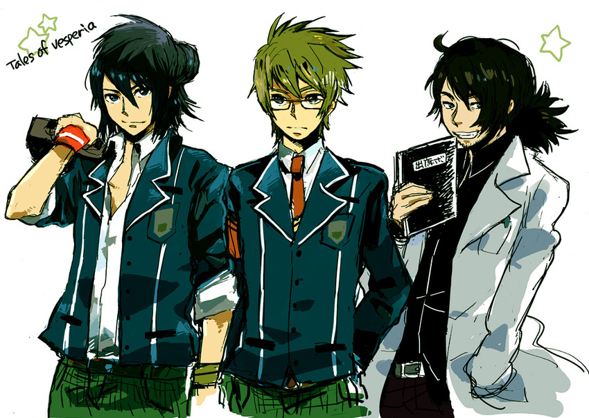yuri lowell, flynn scifo, and raven (tales of and 1 more) drawn by sanada_(sappu)