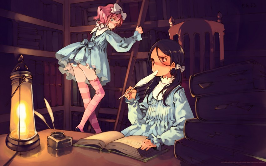 kaya xavier and aria vancleef (shoujo mahou gaku littlewitch romanesque) drawn by oyari_ashito