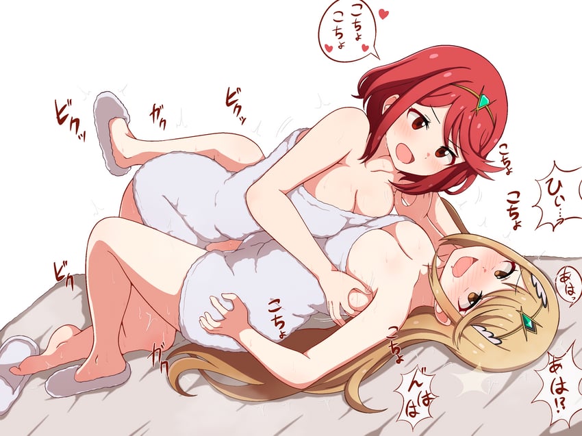 pyra and mythra (xenoblade chronicles and 1 more) drawn by milliani