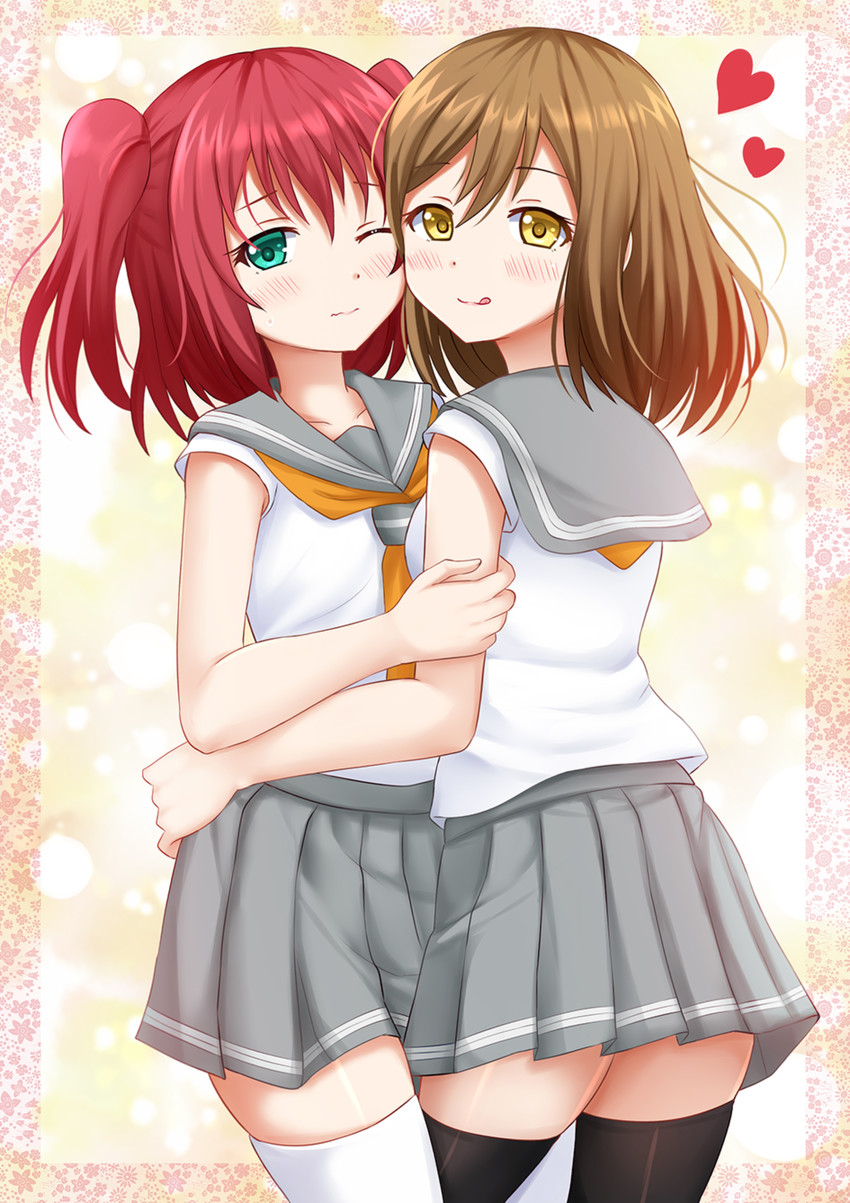 kunikida hanamaru and kurosawa ruby (love live! and 1 more) drawn by kazenokaze