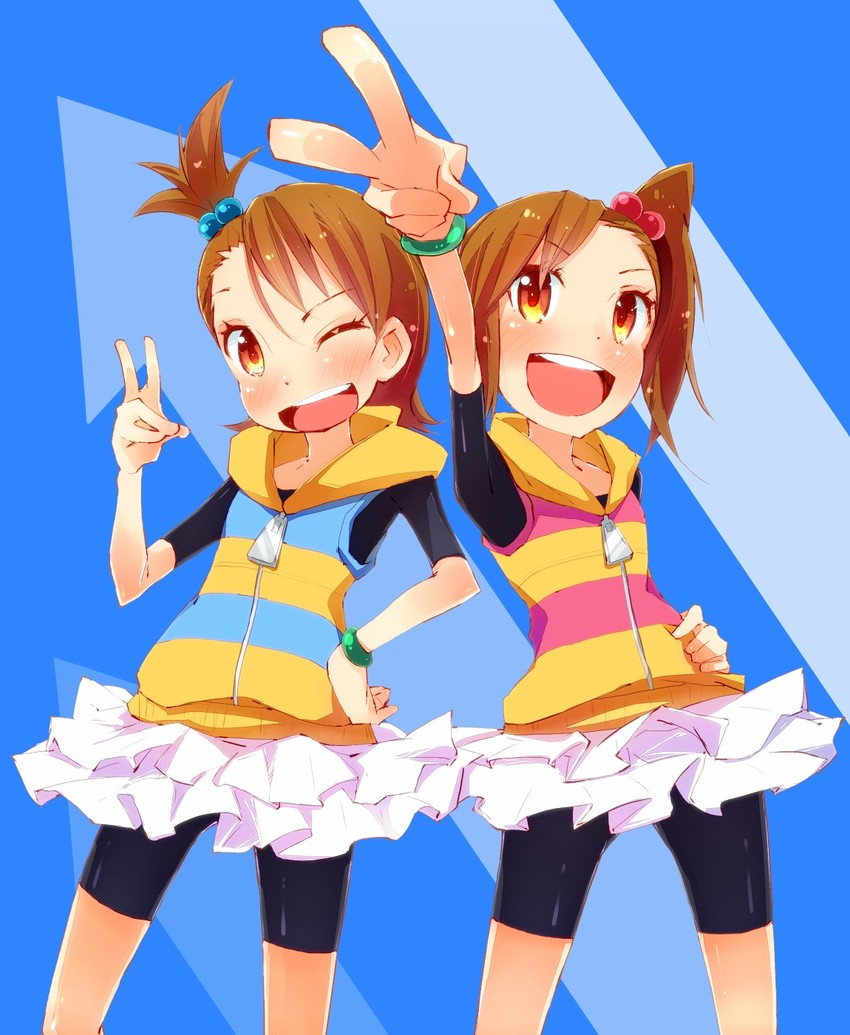 futami mami and futami ami (idolmaster) drawn by hato_haru