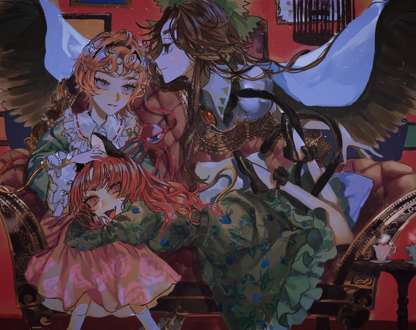 komeiji satori, kaenbyou rin, and reiuji utsuho (touhou) drawn by sizuo_1997619