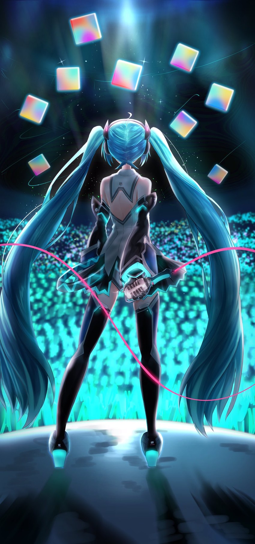 hatsune miku and magical mirai miku (vocaloid and 1 more) drawn by itogari