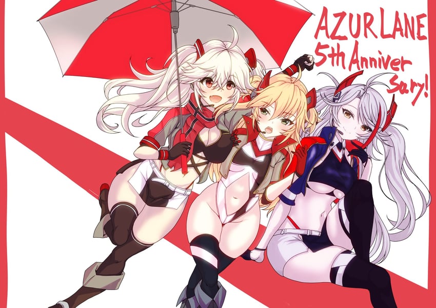 prinz eugen, admiral hipper, and bluecher (azur lane) drawn by kuga_zankurou