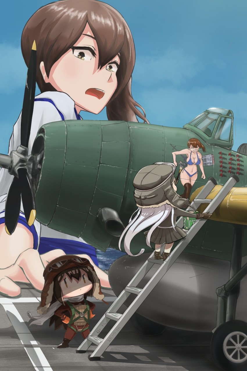 kaga and fairy (kantai collection) drawn by dr.k_(anonym)