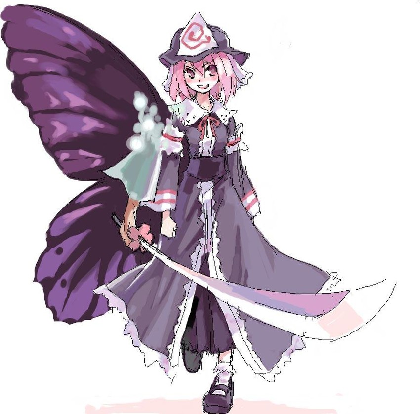 saigyouji yuyuko and sephiroth (touhou and 3 more) drawn by ushiki_yoshitaka