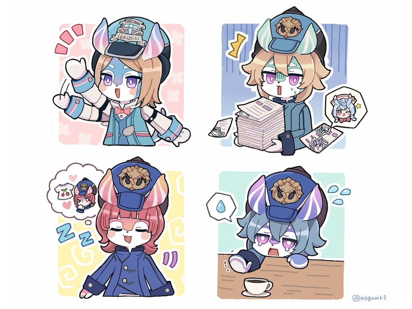 sigewinne, sedene, aeval, menthe, and kiara (genshin impact) drawn by mkgnmk3