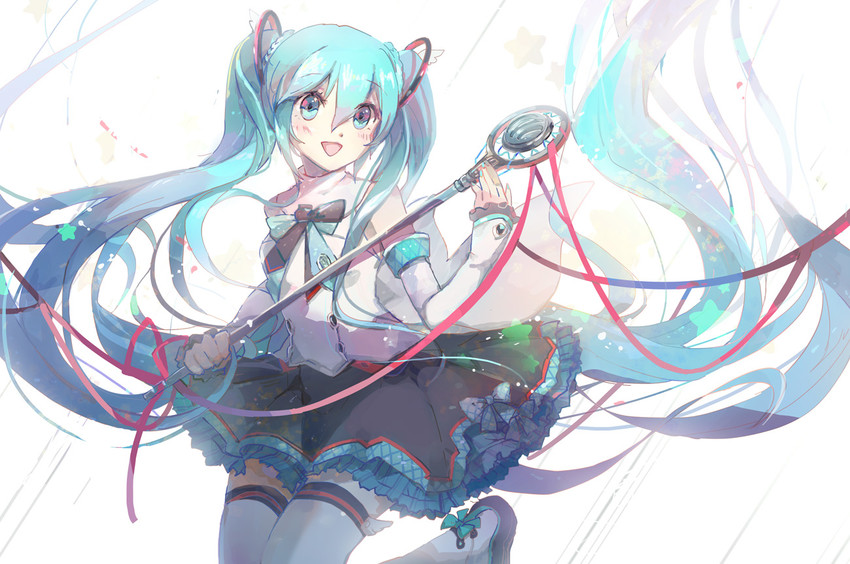 hatsune miku and magical mirai miku (vocaloid and 1 more) drawn by mao_xiaozha_(rumiechen)