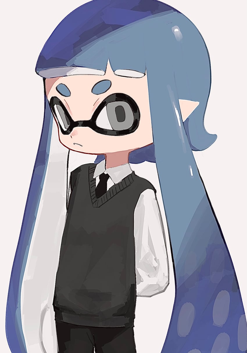 inkling player character and inkling girl (splatoon) drawn by sho_(sho_oe4)