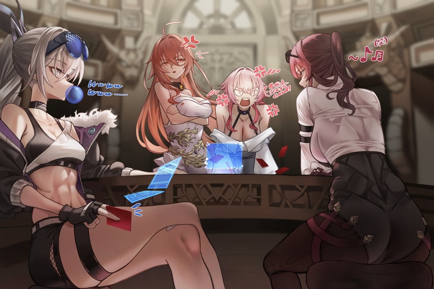 kafka, march 7th, silver wolf, and himeko (honkai and 1 more) drawn by walnut_1477