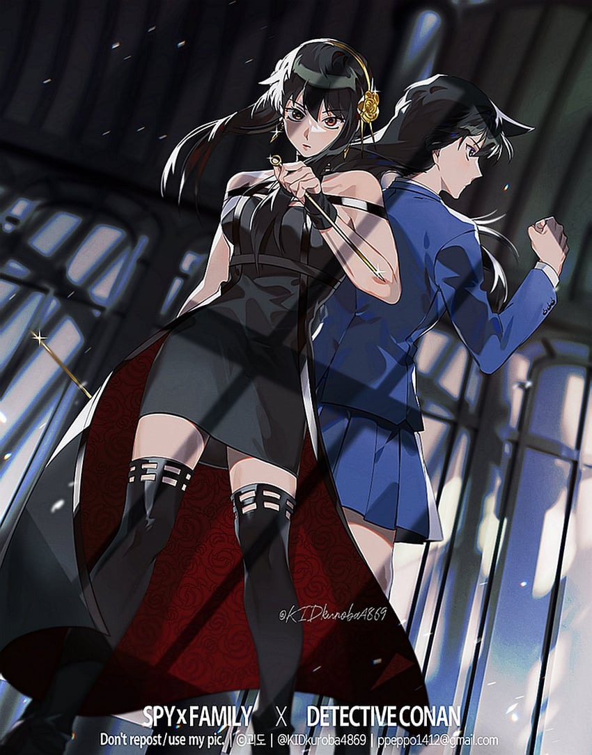 yor briar and mouri ran (spy x family and 1 more) drawn by kidkuroba4869
