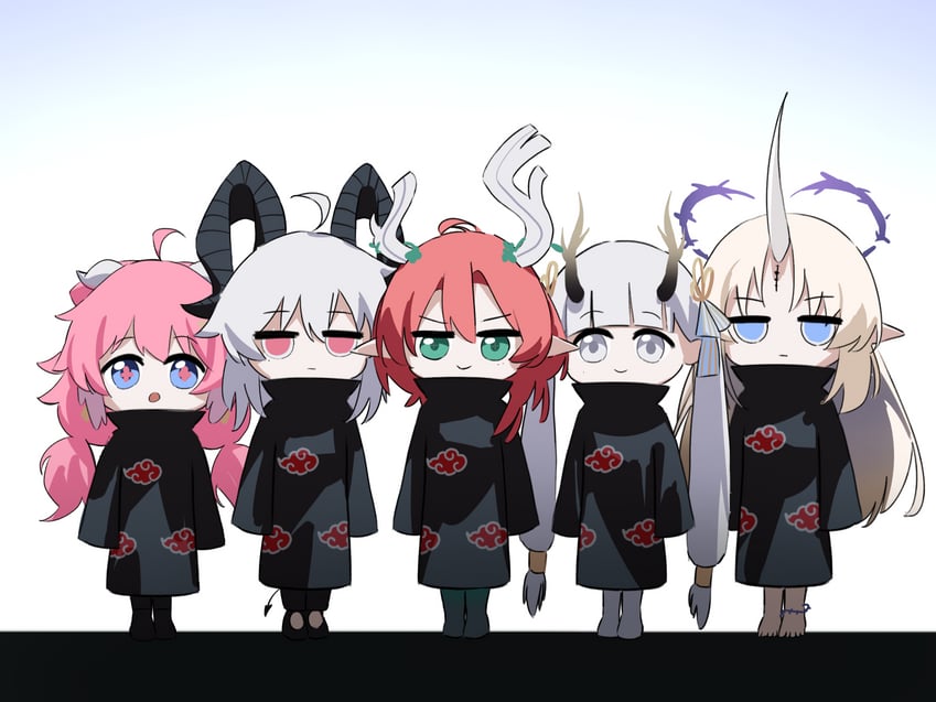 zani, jinhsi, fleurdelys, encore, and ciaccona (wuthering waves and 2 more) drawn by cryne