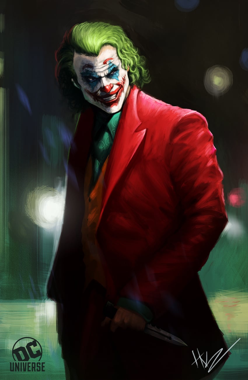 joker and arthur fleck (dc comics and 2 more) drawn by hassanali