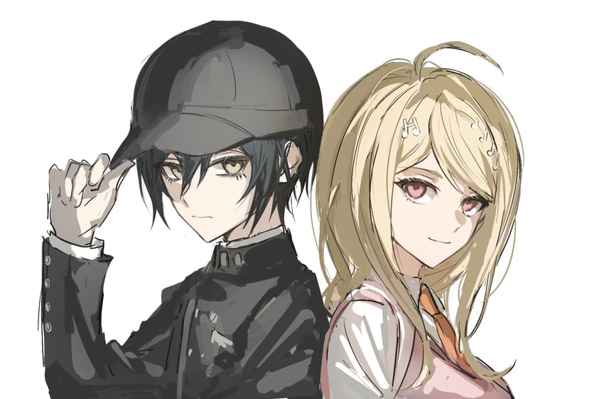 saihara shuichi and akamatsu kaede (danganronpa and 1 more) drawn by fu_ga_(vivi912912)