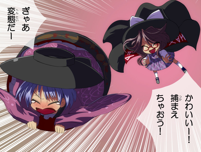 sukuna shinmyoumaru and usami sumireko (touhou and 1 more) drawn by syope