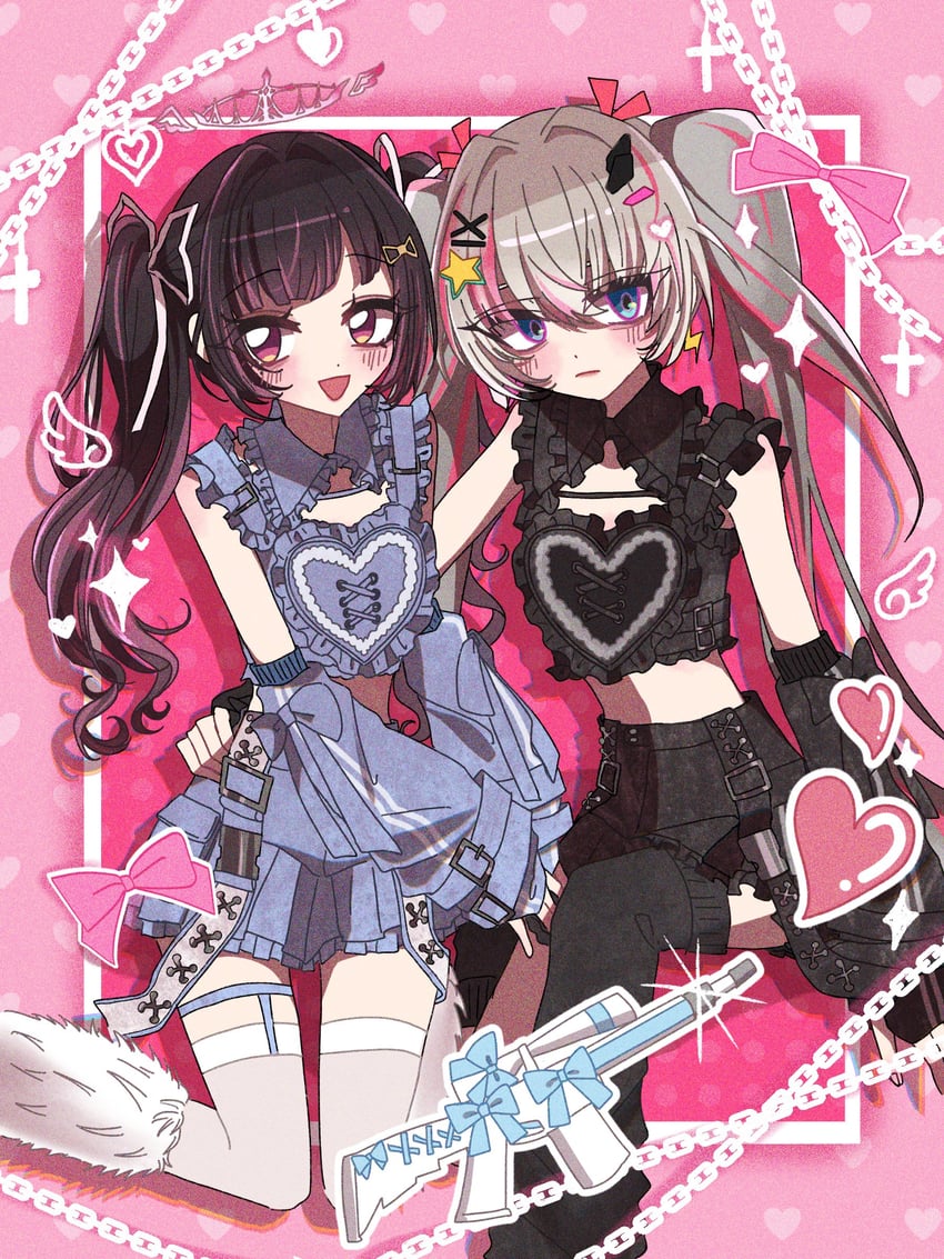 rinkou ashelia and himemiya rie (phase connect) drawn by p_mikoluka