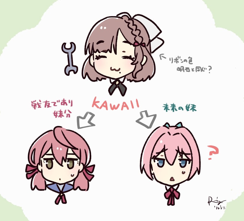 akashi, shiranui, and asahi (kantai collection) drawn by r-king