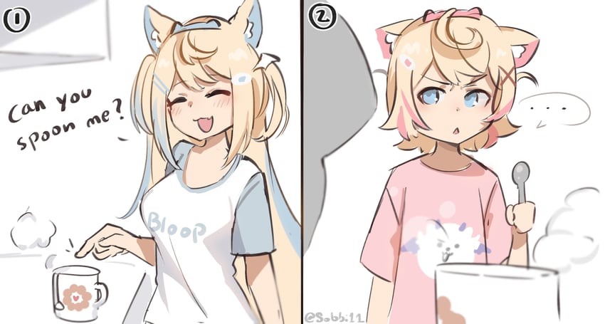 fuwawa abyssgard and mococo abyssgard (hololive and 1 more) drawn by sobbi11