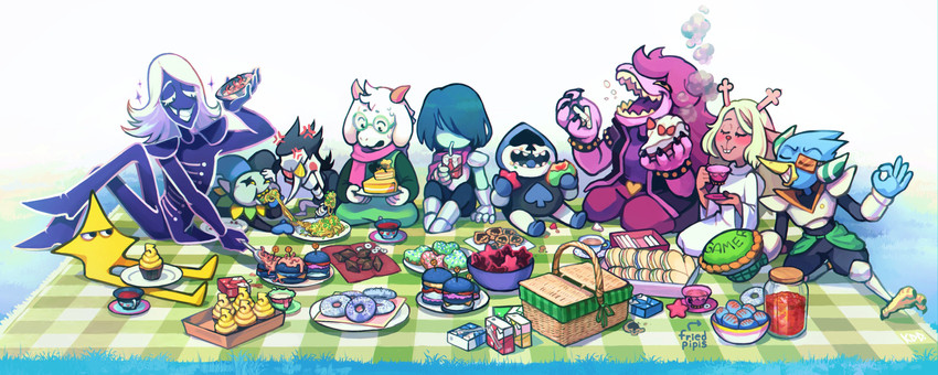 kris, noelle holiday, ralsei, susie, spamton g. spamton, and 5 more (deltarune) drawn by ketrindarkdragon