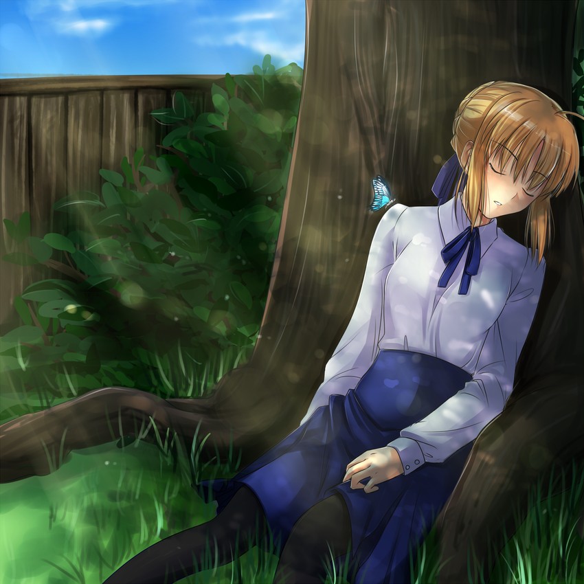 artoria pendragon and saber (fate and 1 more) drawn by tusia