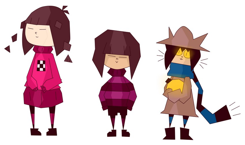 frisk, madotsuki, and niko (undertale and 2 more) drawn by nyamimi