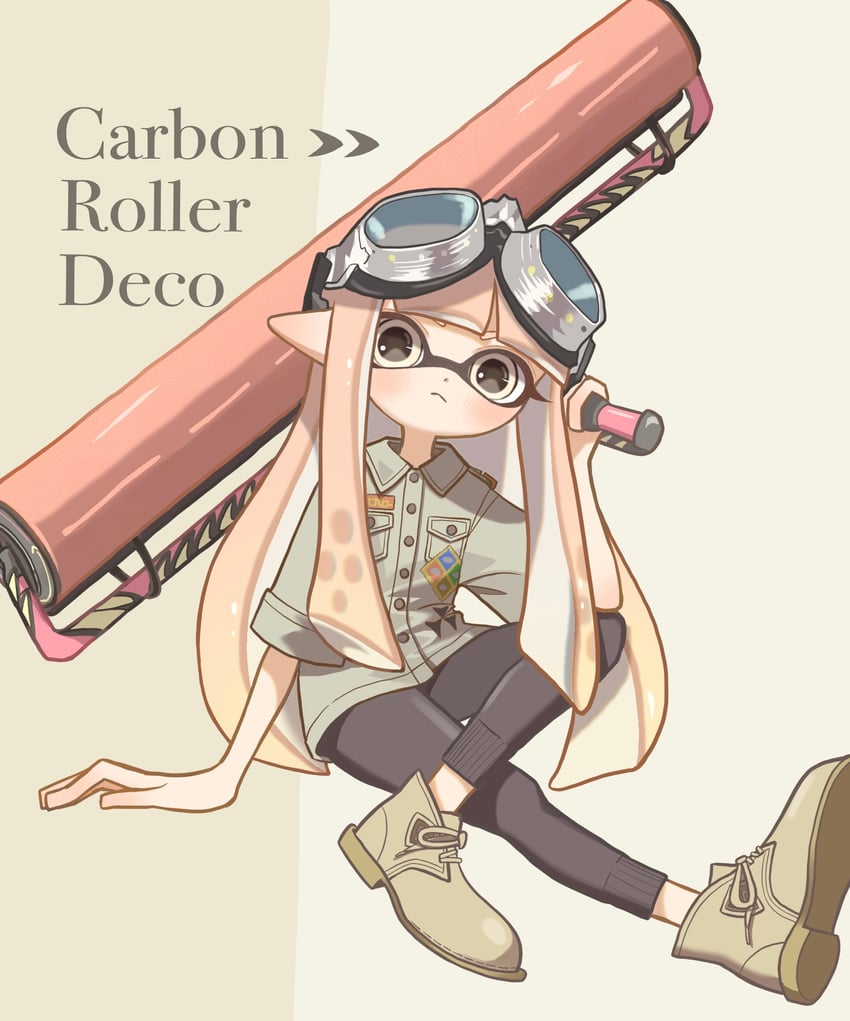 inkling player character and inkling girl (splatoon and 1 more) drawn by osakanagumi11