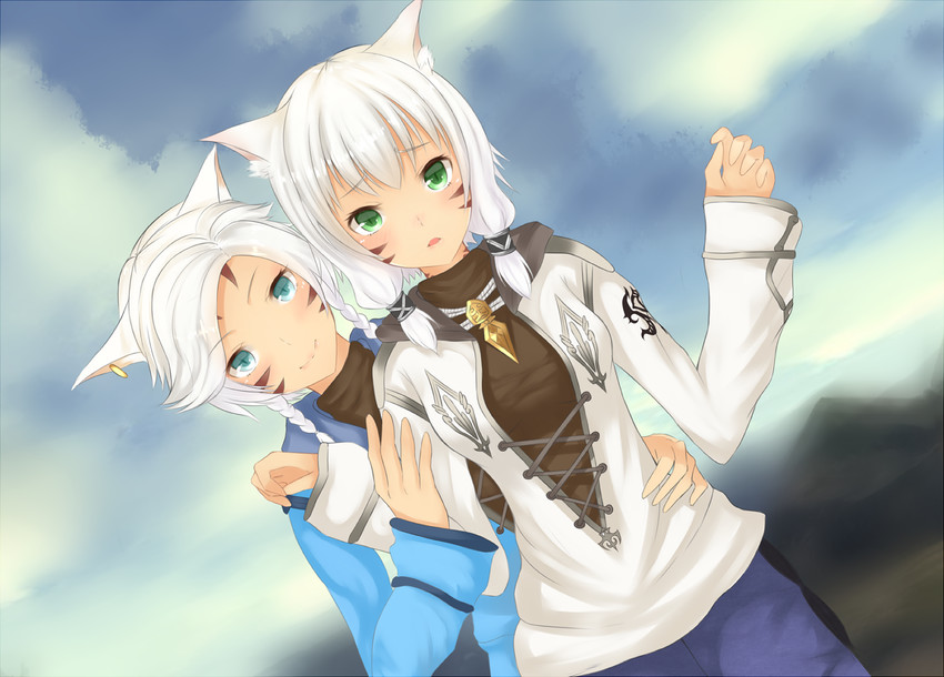 y'shtola rhul and y'mhitra rhul (final fantasy and 1 more) drawn by take_(s-wab)