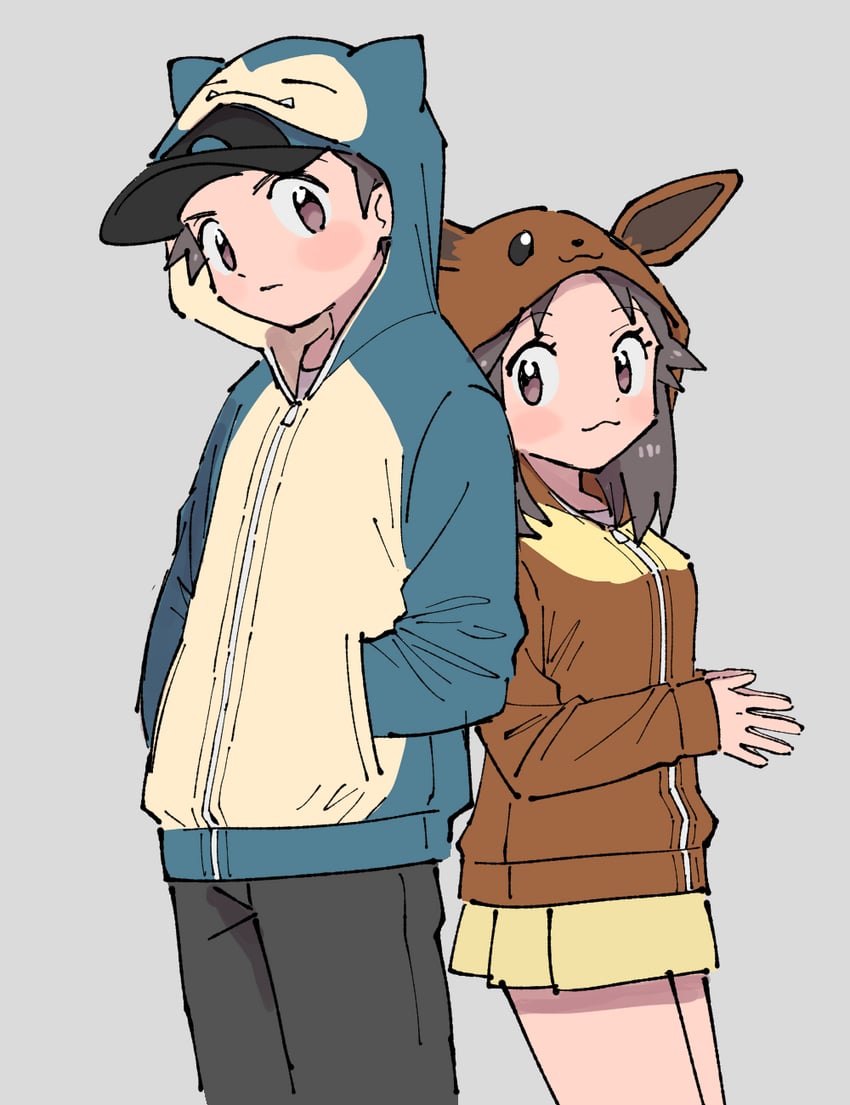 red, eevee, leaf, and snorlax (pokemon and 1 more) drawn by pumpkinpan