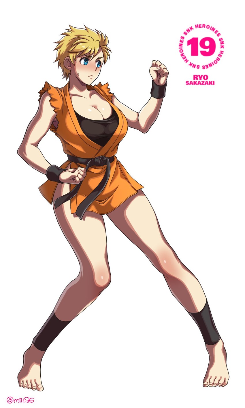 ryou sakazaki (the king of fighters and 2 more) drawn by miru_(mill_36)
