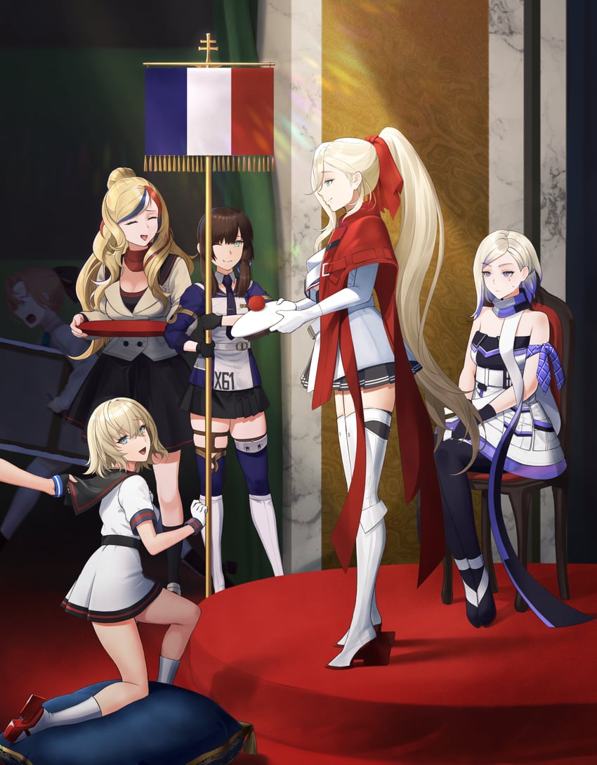 akigumo, richelieu, commandant teste, mogador, langley, and 3 more (kantai collection and 1 more) drawn by odachu
